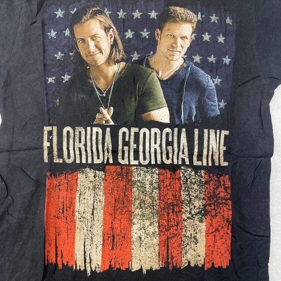 Florida Georgia Line Graphic Tee Thrifted Vintage Style Size S - Picture 4 of 9